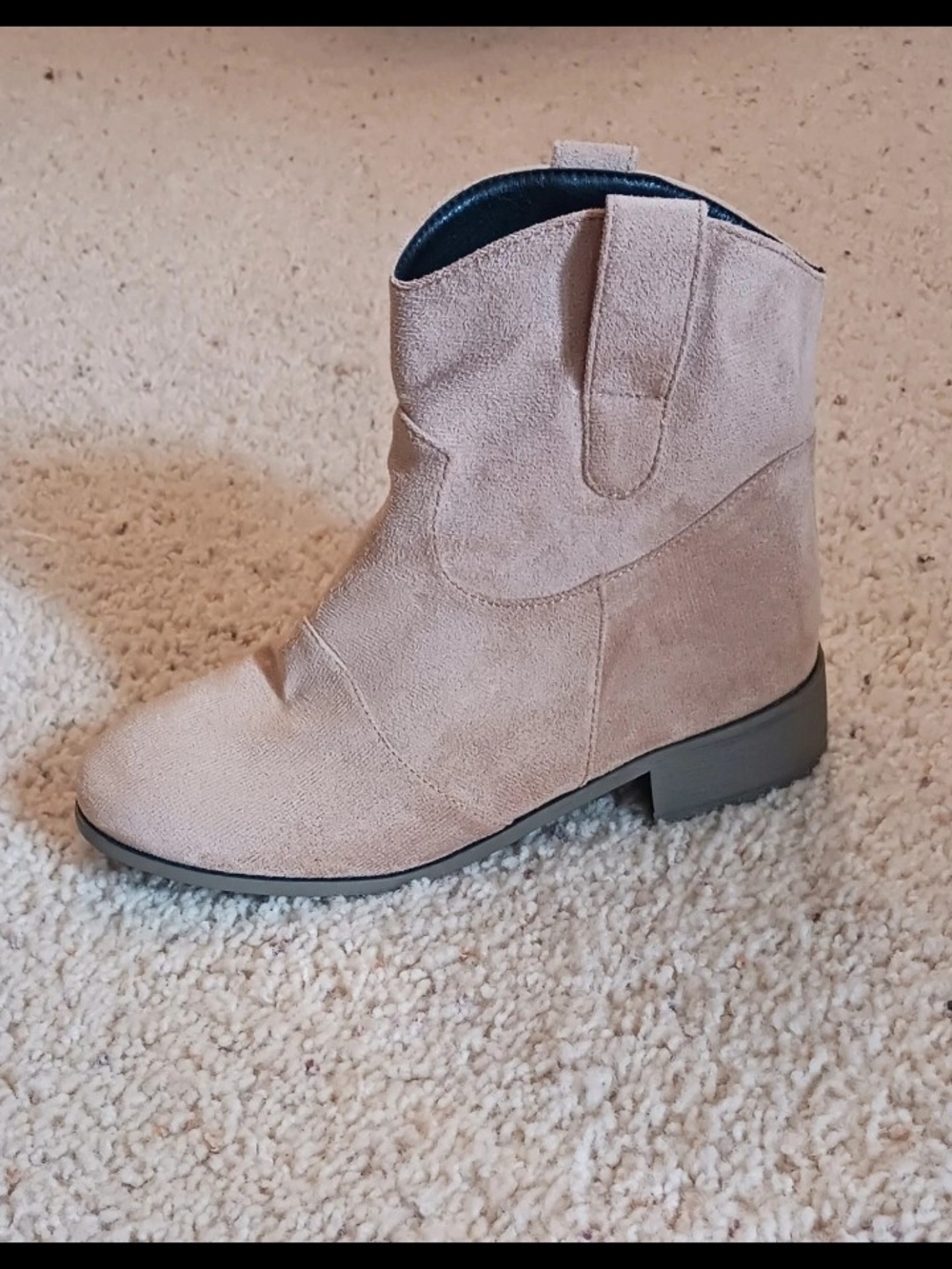 Classic Suede Ankle Bootie in Light Taupe